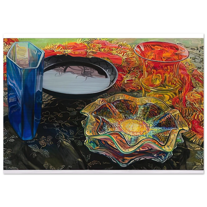 BLACK BOWL RED SCARF 2007 - Janet Fish Brushed Aluminum Print - 70x100 cm / 28x40 inches | Janet Fish Aluminum Print | Janet Fish Prints