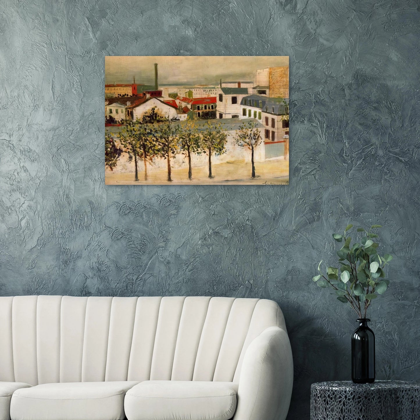 PARIS SUBURBS - Maurice Utrillo Brushed Aluminum Print - 70x100 cm / 28x40 inches | Maurice Utrillo Aluminum Print | Maurice Utrillo Prints