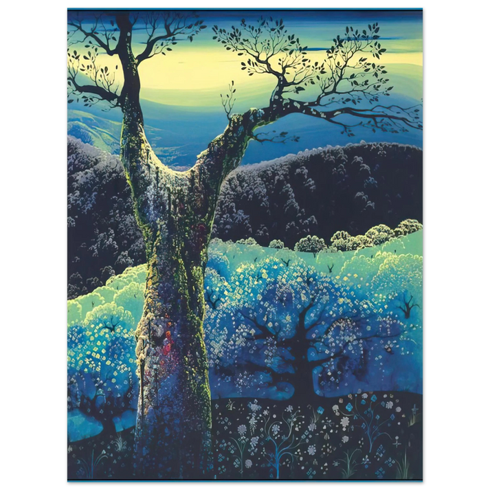 Eyvind Earle - Orchard in Bloom 75x100 cm / 30x40inches Fine Art Poster