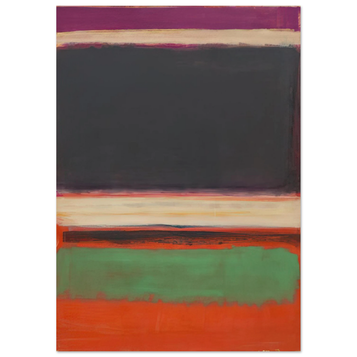 Mark Rothko - No.3No.13 Magenta, Black, Green on Orange - 1949 Wall Art - 60x80 cm / 24x32 inches - Premium Wooden Framed Poster With Fine Art Paper - Wood frame