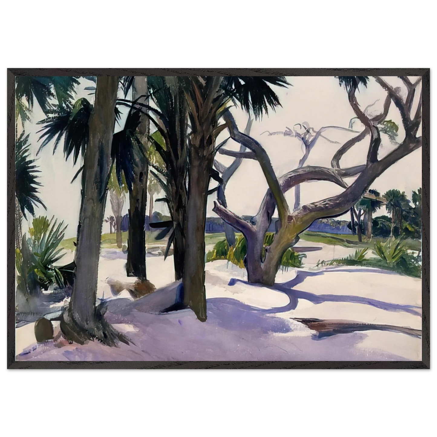 Folly Beach Charleston South Carolina - Edward Hopper 70x100 cm / 28x40 inches Framed Art Print – Black Wooden Frame