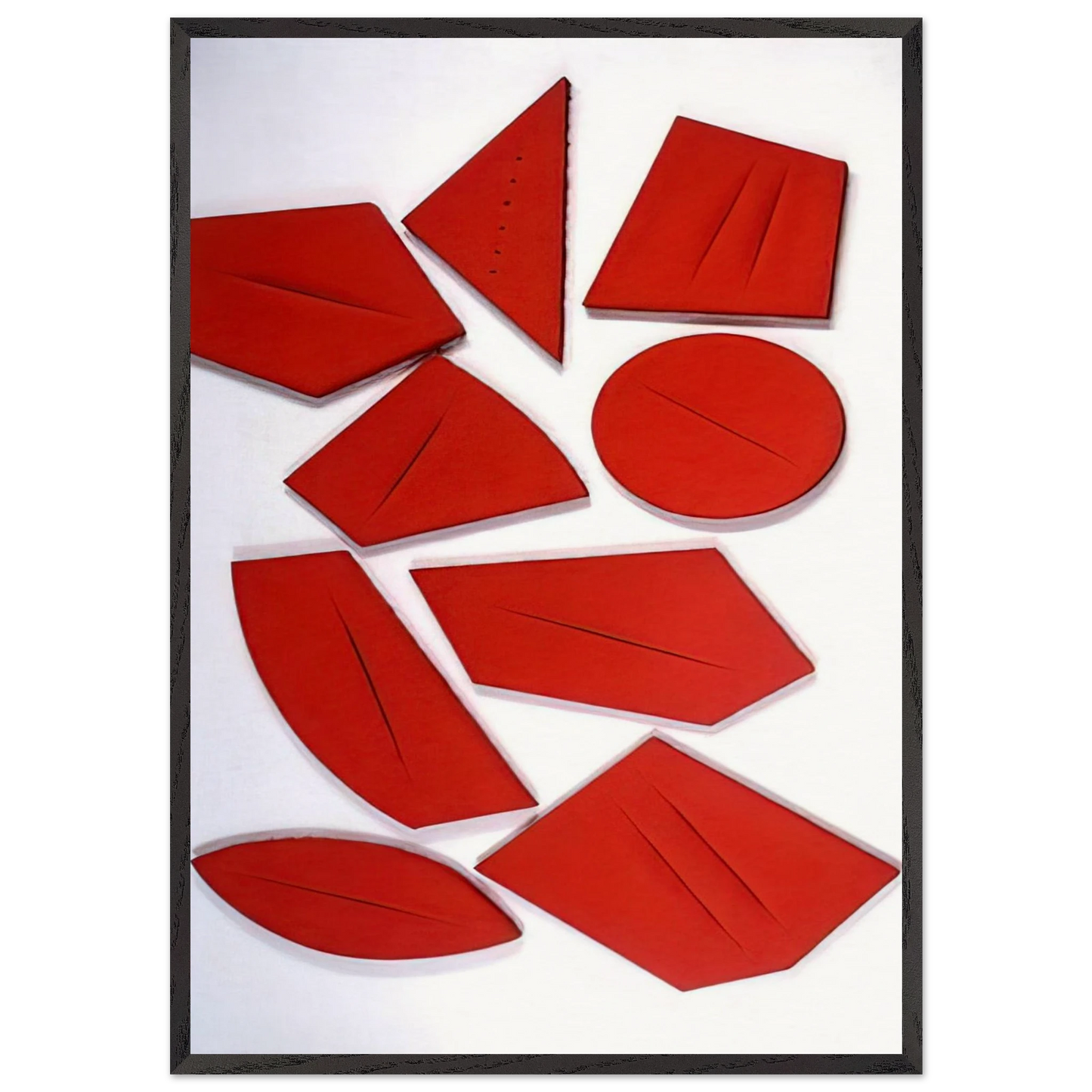 I quanta - 1960 - Lucio Fontana 70x100 cm / 28x40 inches Framed Art Print – Black Wooden Frame