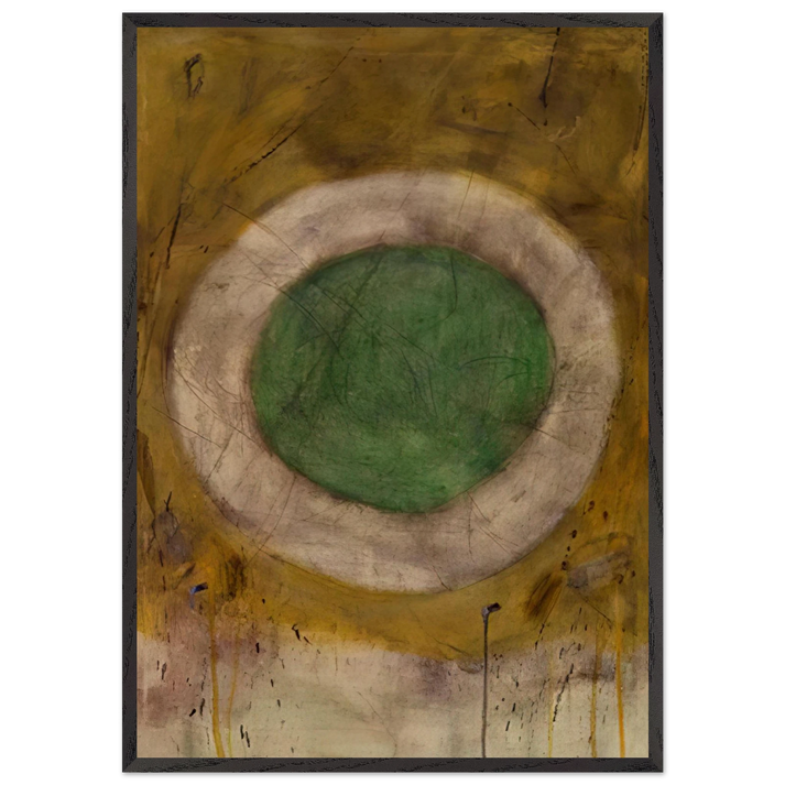 Wall artGreen Glow - 1958 - Gene Davis 70x100 cm / 28x40 inches Framed Art Print – Black Wooden Frame