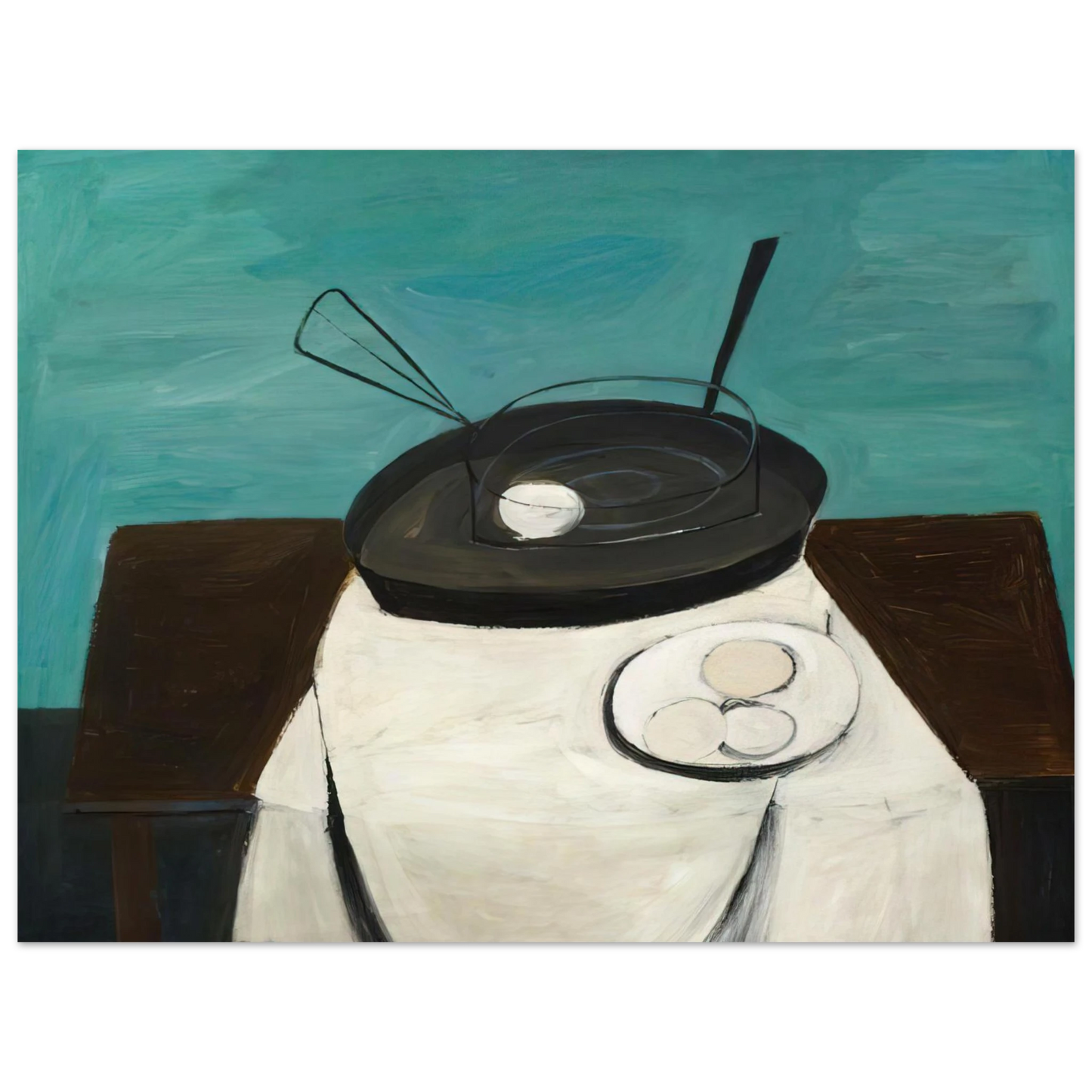 William Scott - Frying Pan and Basket - 1948 Fine Art Poster - Default Title