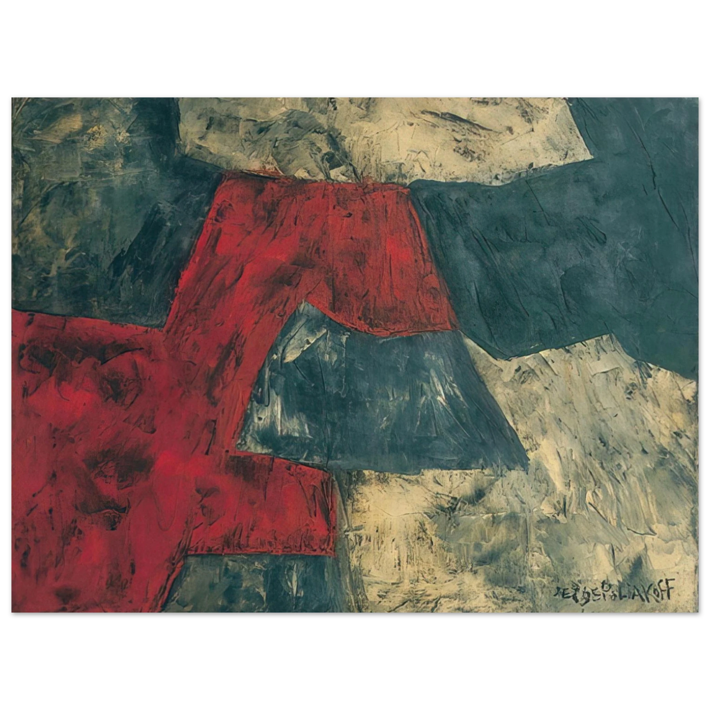 Serge Poliakoff - Composition - 1958 Fine Art Poster - Default Title