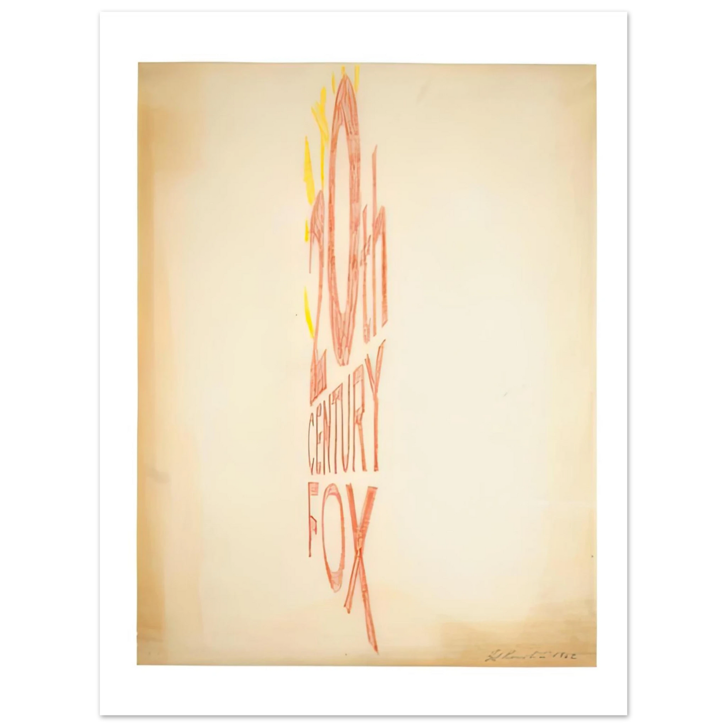 Edward Ruscha - ANGLE STUDY LARGE TRADEMARK 1962 Fine Art Poster - Default Title