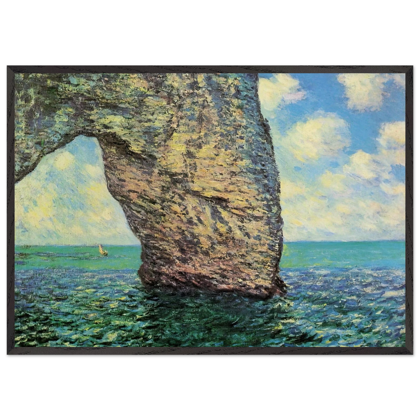 The Manneport at High Tide - claude monet Framed Art Print – Black Wooden Frame - Default Title - -Framed Art Print