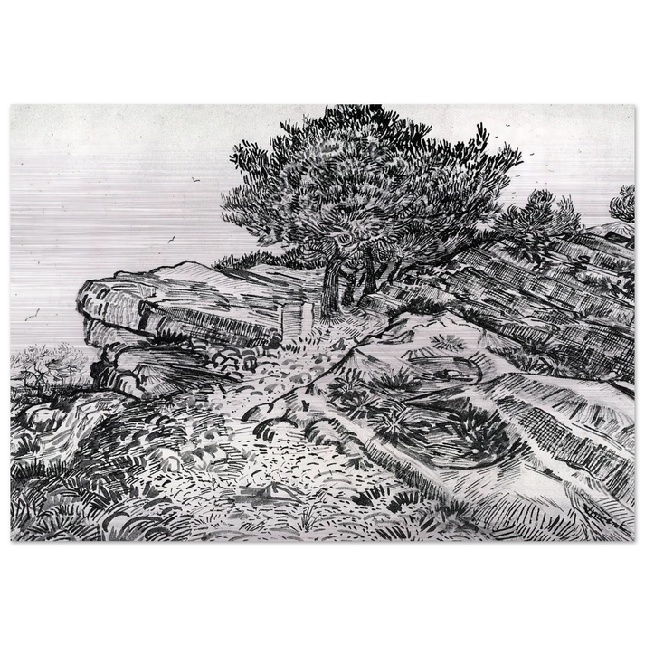 Montmajour - Vincent van Gogh Brushed Aluminum Print - 70x100 cm / 28x40 inches | Vincent van Gogh Aluminum Print | Vincent van Gogh Prints