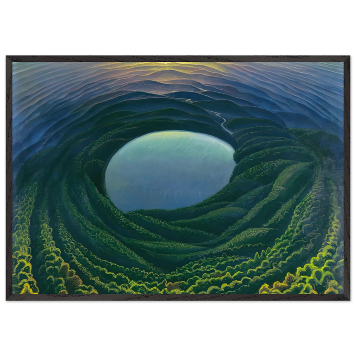 Lago umbro - 1942 - Gerardo Dottori 70x100 cm / 28x40 inches Framed Art Print – Black Wooden Frame