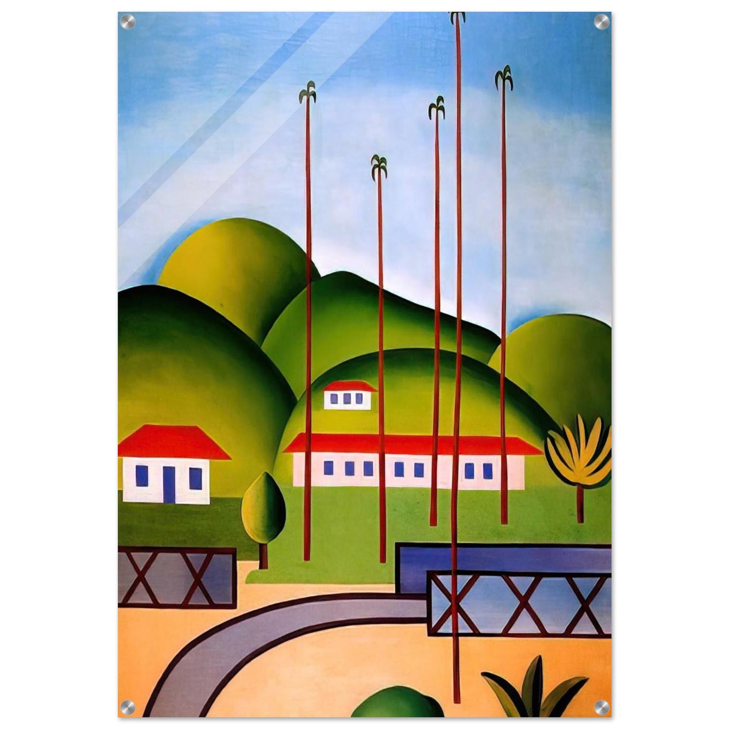 Palm Trees - Tarsila do Amaral Acrylic Print - 70x100 cm / 28x40″ inches | Tarsila do Amaral Wall Art | Tarsila do Amaral Prints