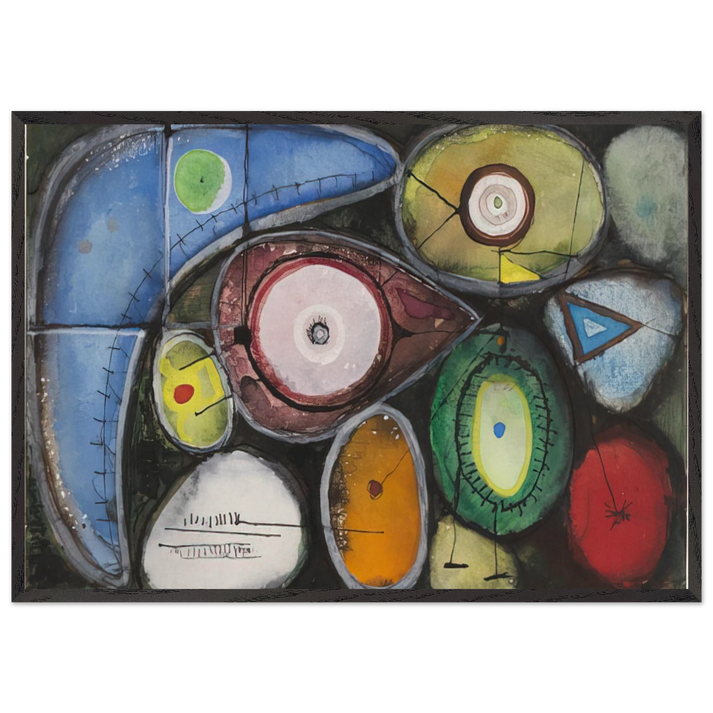 Untitled - 1946 N1 - Richard Pousette-Dart 70x100 cm / 28x40 inches Framed Art Print – Black Wooden Frame