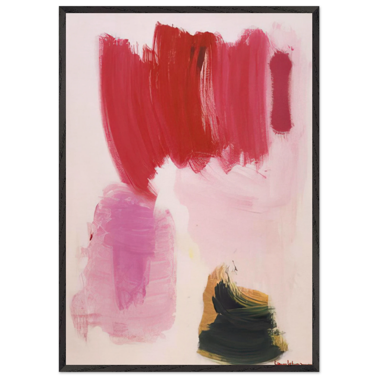 Delirious Pink - Hans Hofmann 70x100 cm / 28x40 inches Framed Art Print – Black Wooden Frame