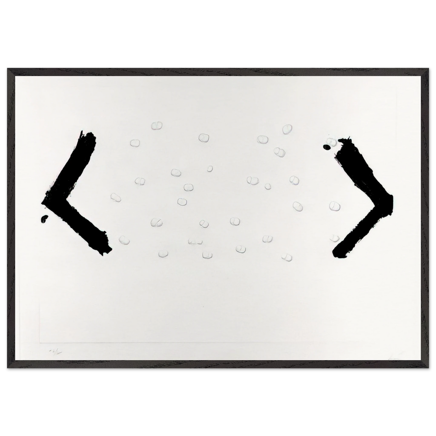 LES HARICOTS 1969 - Antoni Tapies 70x100 cm / 28x40 inches Framed Art Print – Black Wooden Frame