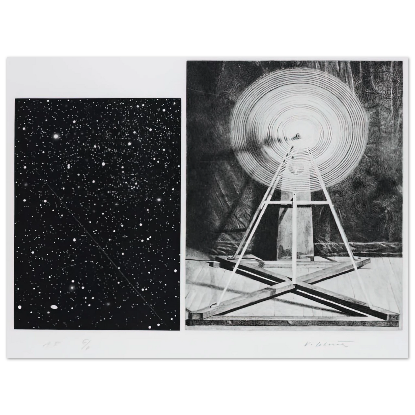 Vija Celmins - CONCENTRIC BEARINGS A 1984 Fine Art Poster - Default Title