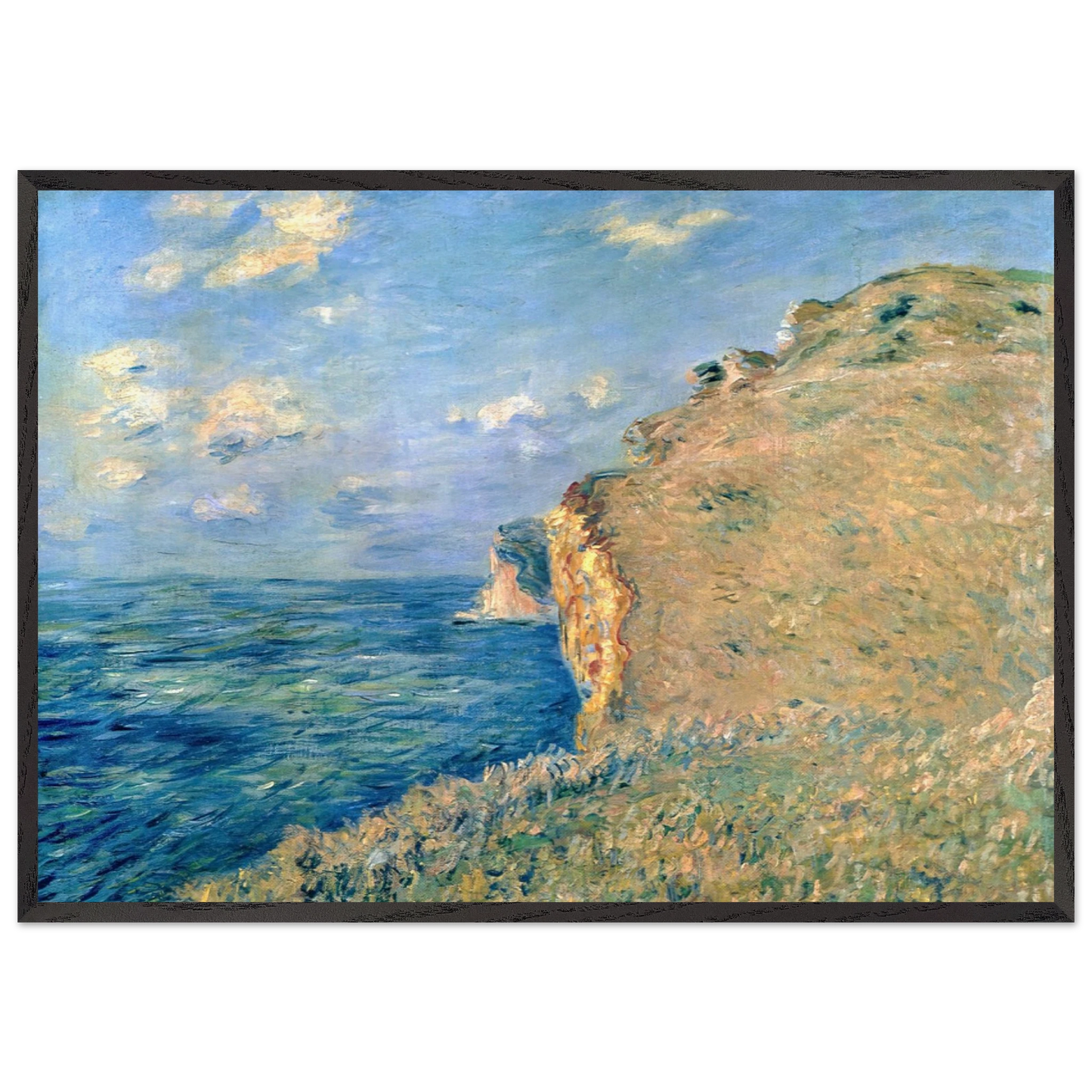Cliff at Fecamp - claude monet Framed Art Print – Black Wooden Frame - Default Title - -Framed Art Print