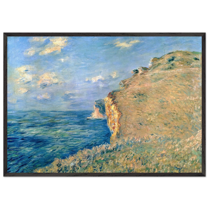 Cliff at Fecamp - claude monet 70x100 cm / 28x40 inches Framed Art Print – Black Wooden Frame