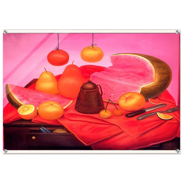 STILL LIFE WITH WATERMELON 1 - Fernando Botero Acrylic Print - 70x100 cm / 28x40″ inches