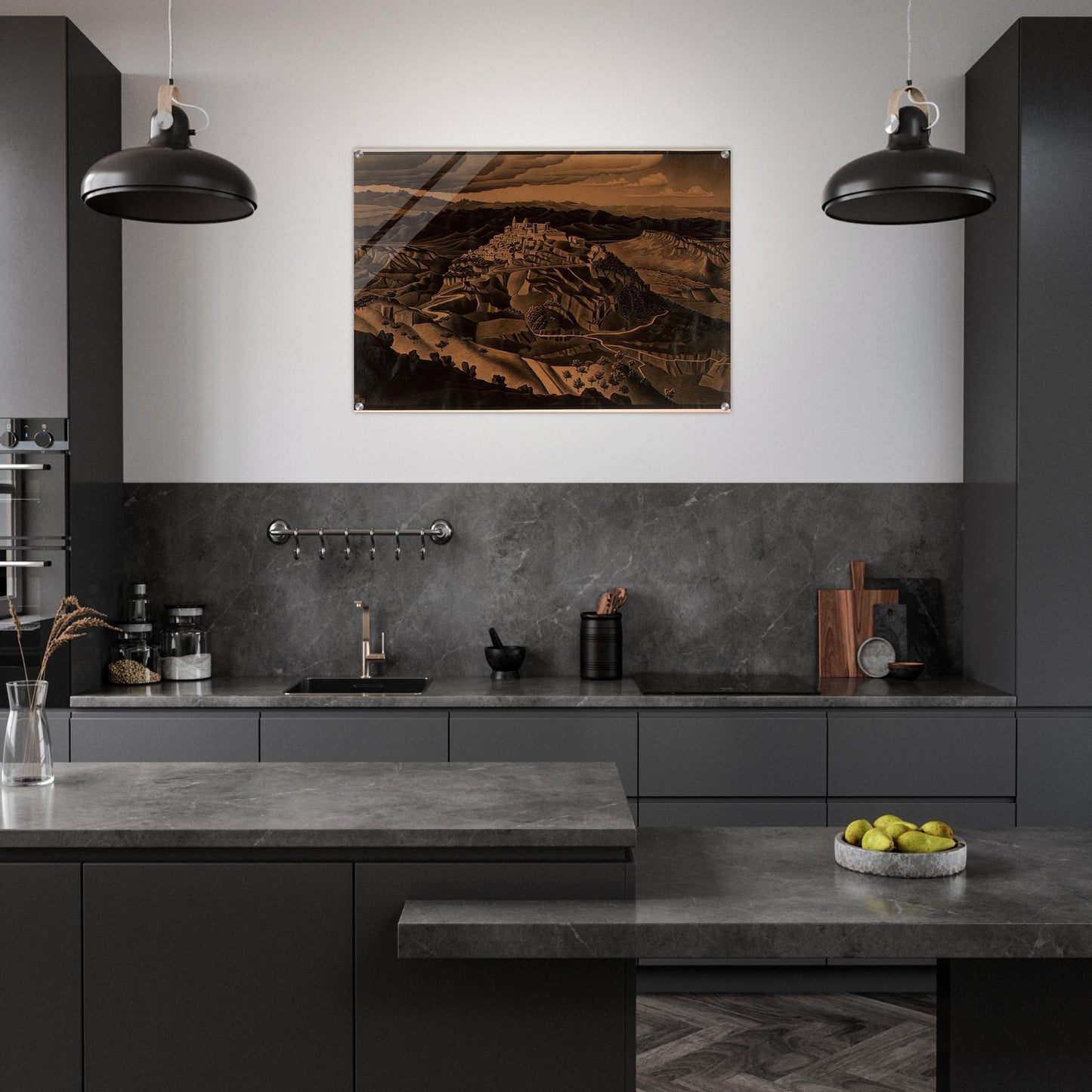 ITALIAN TOWN - MC Escher Acrylic Print - 70x100 cm / 28x40″ inches | MC Escher Wall Art | MC Escher Prints