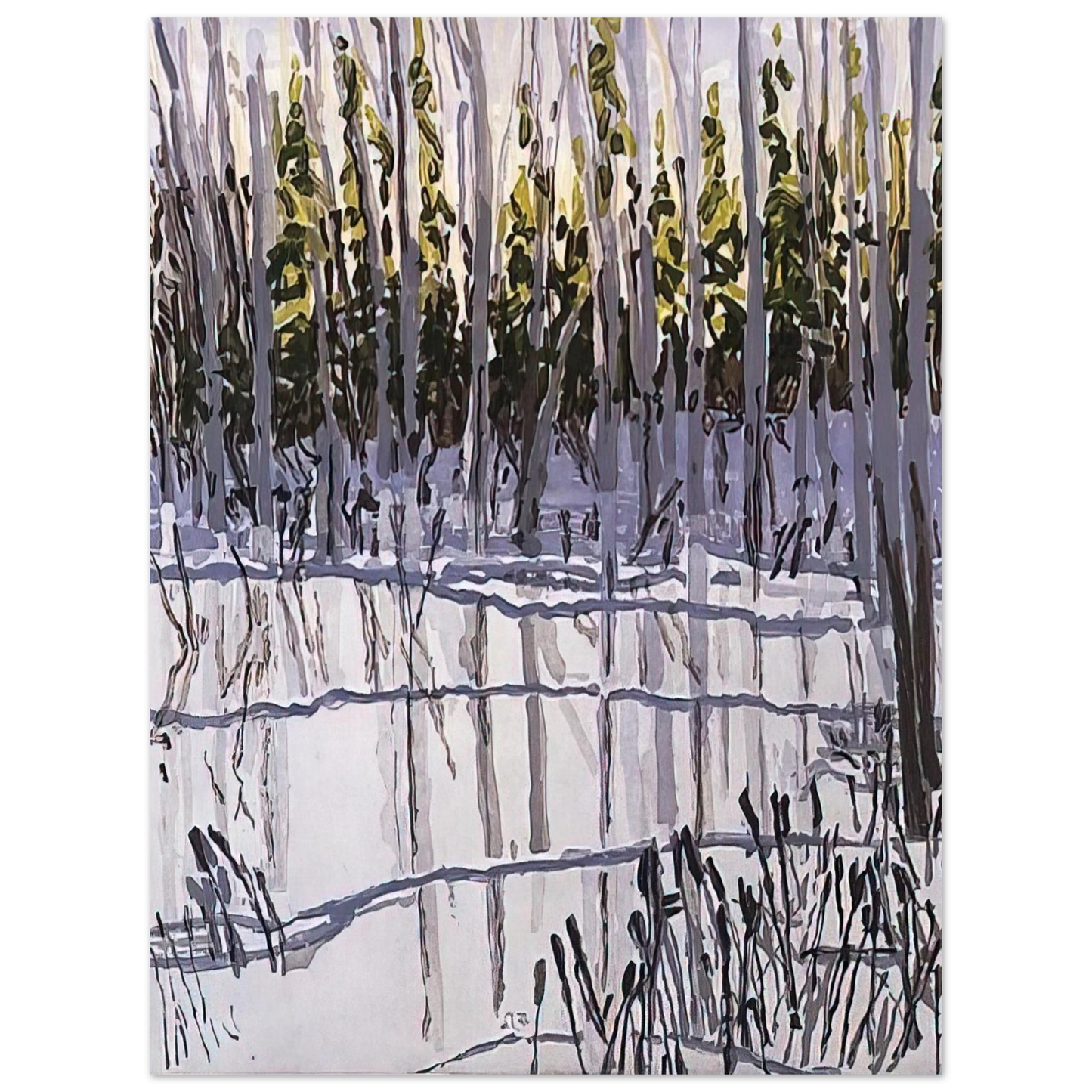 Neil Welliver - Trees Reflected on Ice - 2002 Fine Art Poster - Default Title