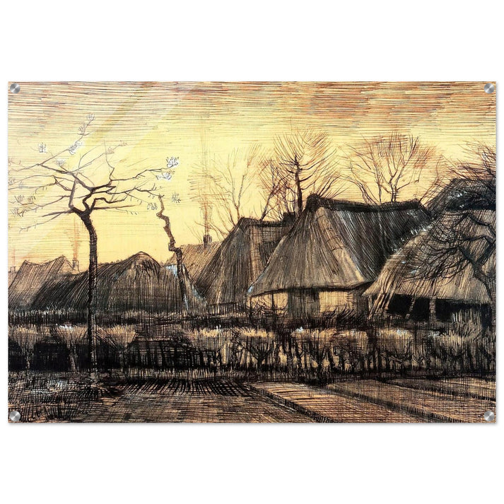 Houses with Thatched Roofs - Vincent van Gogh Acrylic Print - 70x100 cm / 28x40″ inches | Vincent van Gogh Wall Art | Vincent van Gogh Prints