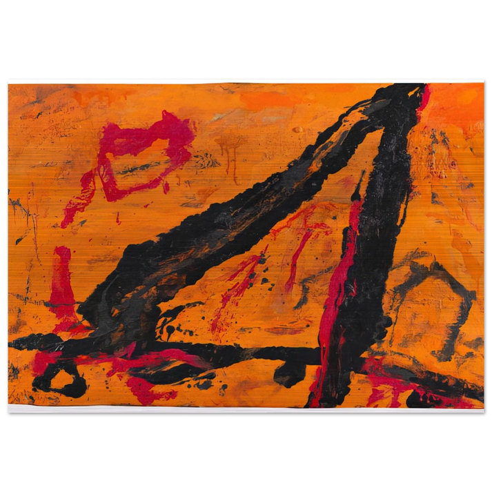 Timra - 1989 - Emil Schumacher Brushed Aluminum Print - 70x100 cm / 28x40 inches | Emil Schumacher Aluminum Print | Emil Schumacher Prints