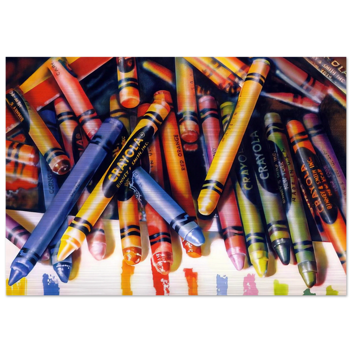 CRAYOLA 1973 - Audrey Flack Brushed Aluminum Print - 70x100 cm / 28x40 inches | Audrey Flack Aluminum Print | Audrey Flack Prints
