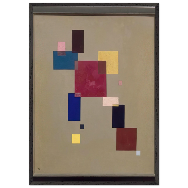 THREE RECTANGLES 1930 - Wassily Kandinsky 70x100 cm / 28x40 inches Framed Art Print – Black Wooden Frame