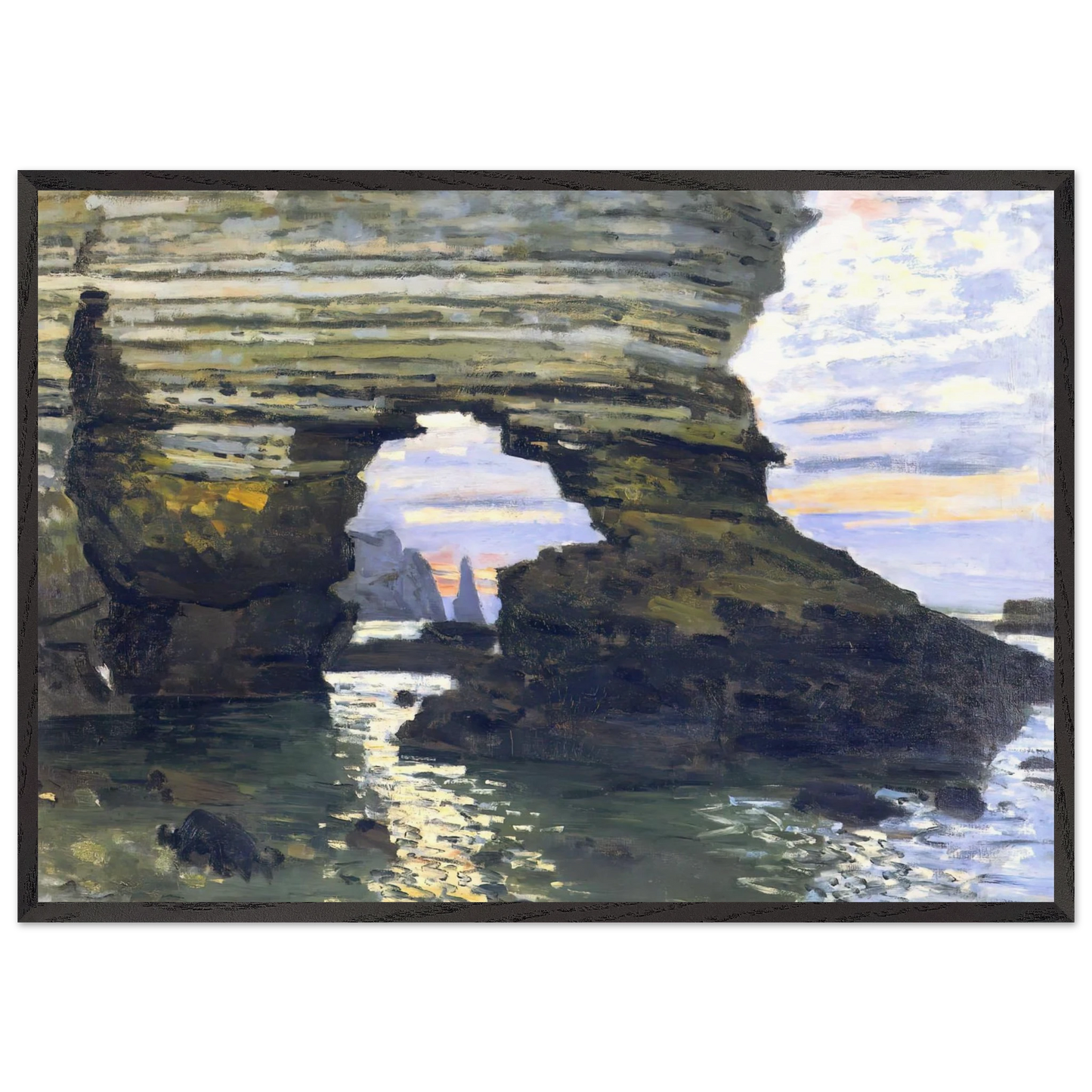 Port d Amount Etretat - claude monet Framed Art Print – Black Wooden Frame - Default Title - -Framed Art Print