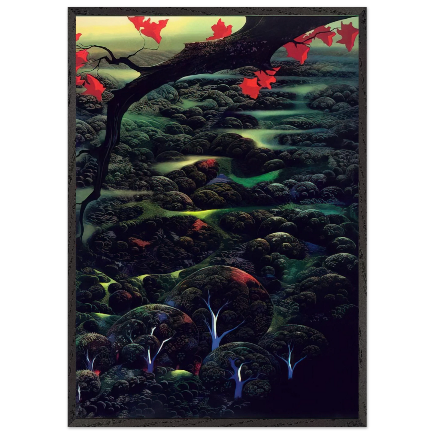 California Memories - Eyvind Earle 70x100 cm / 28x40 inches Framed Art Print – Black Wooden Frame