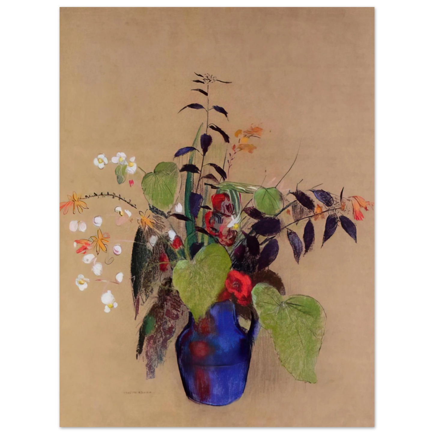 Odilon Redon - FLOWERS IN A BLUE JUG Fine Art Poster - Default Title