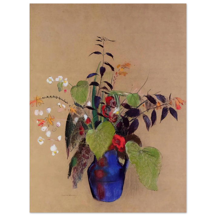 Odilon Redon - FLOWERS IN A BLUE JUG 75x100 cm / 30x40inches Fine Art Poster