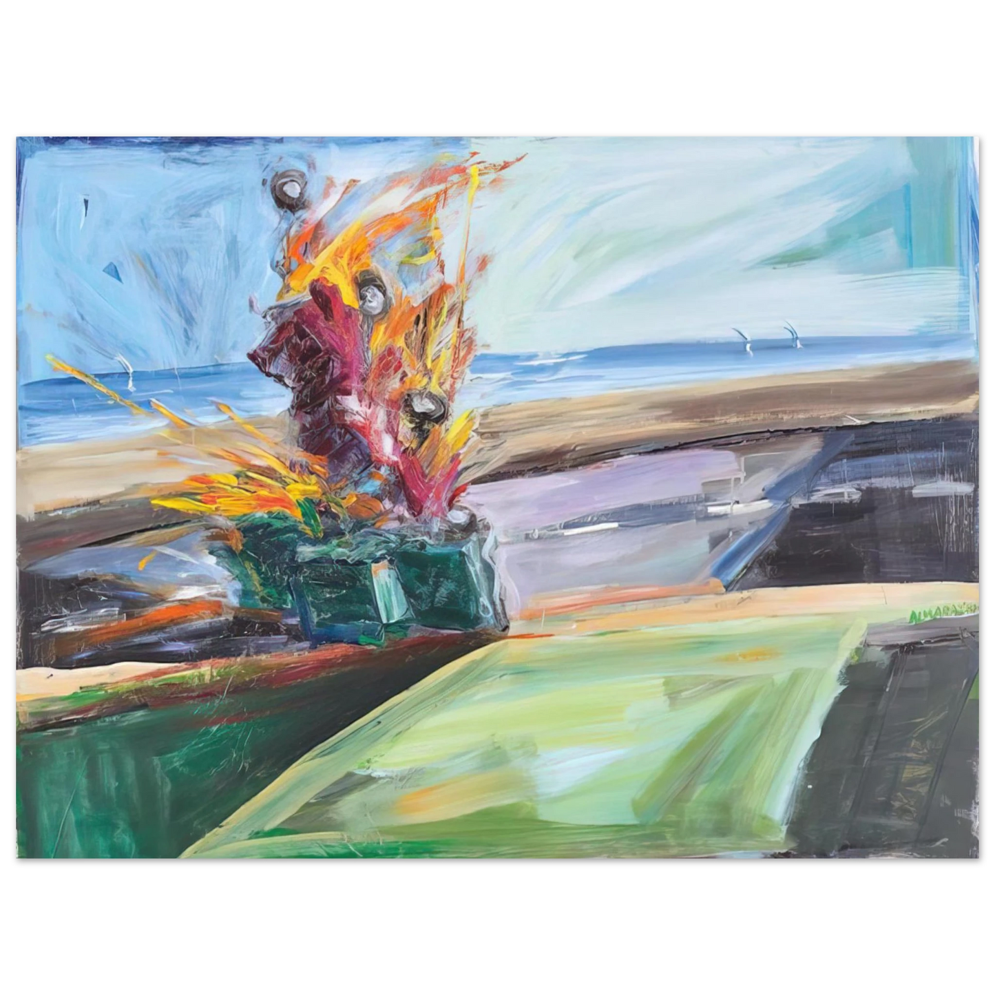 Carlos Almaraz - Untitled Car Crash - 1987 Fine Art Poster - Default Title