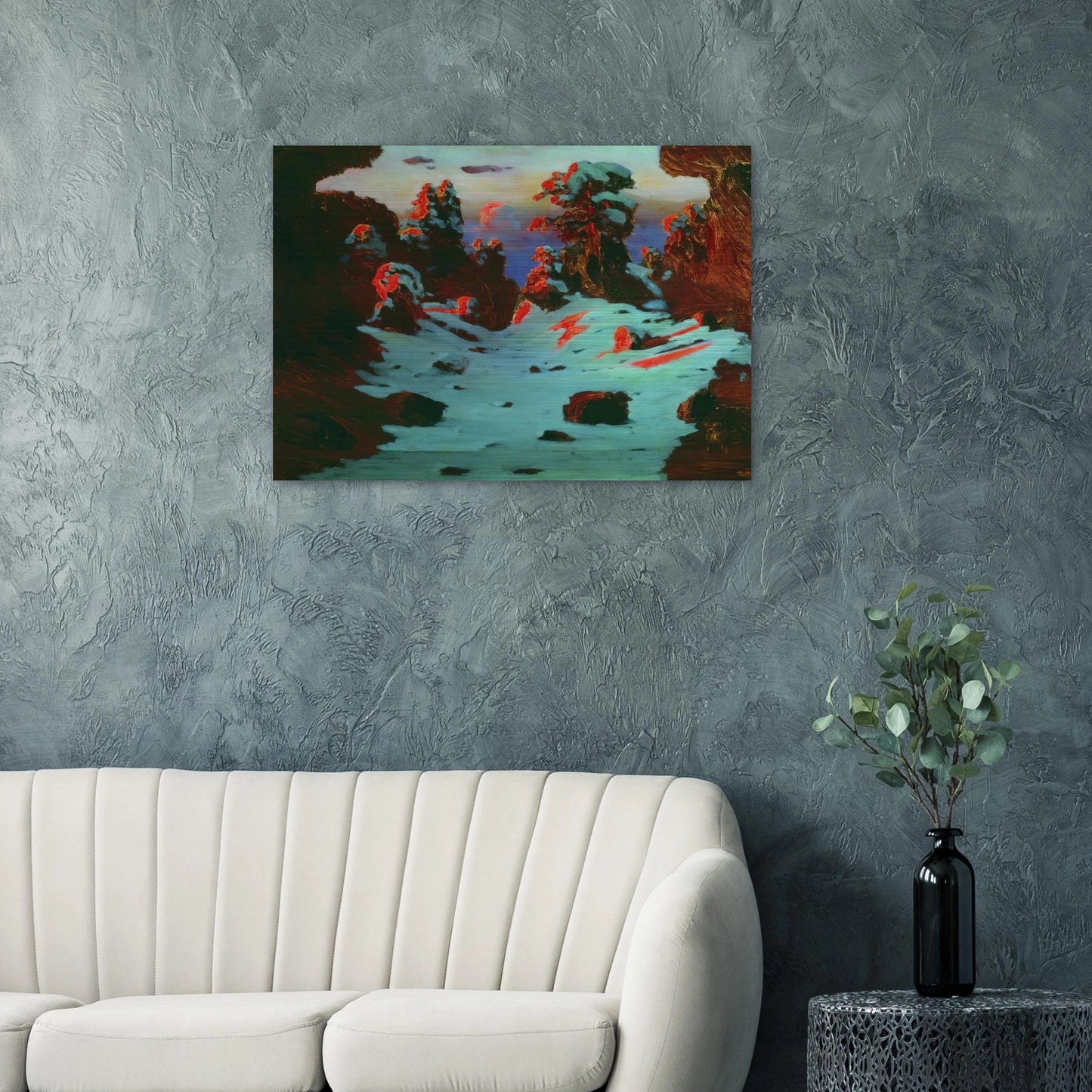 Sunset Effect - Arkhyp Kuindzhi Brushed Aluminum Print - 70x100 cm / 28x40 inches | Arkhyp Kuindzhi Aluminum Print | Arkhyp Kuindzhi Prints