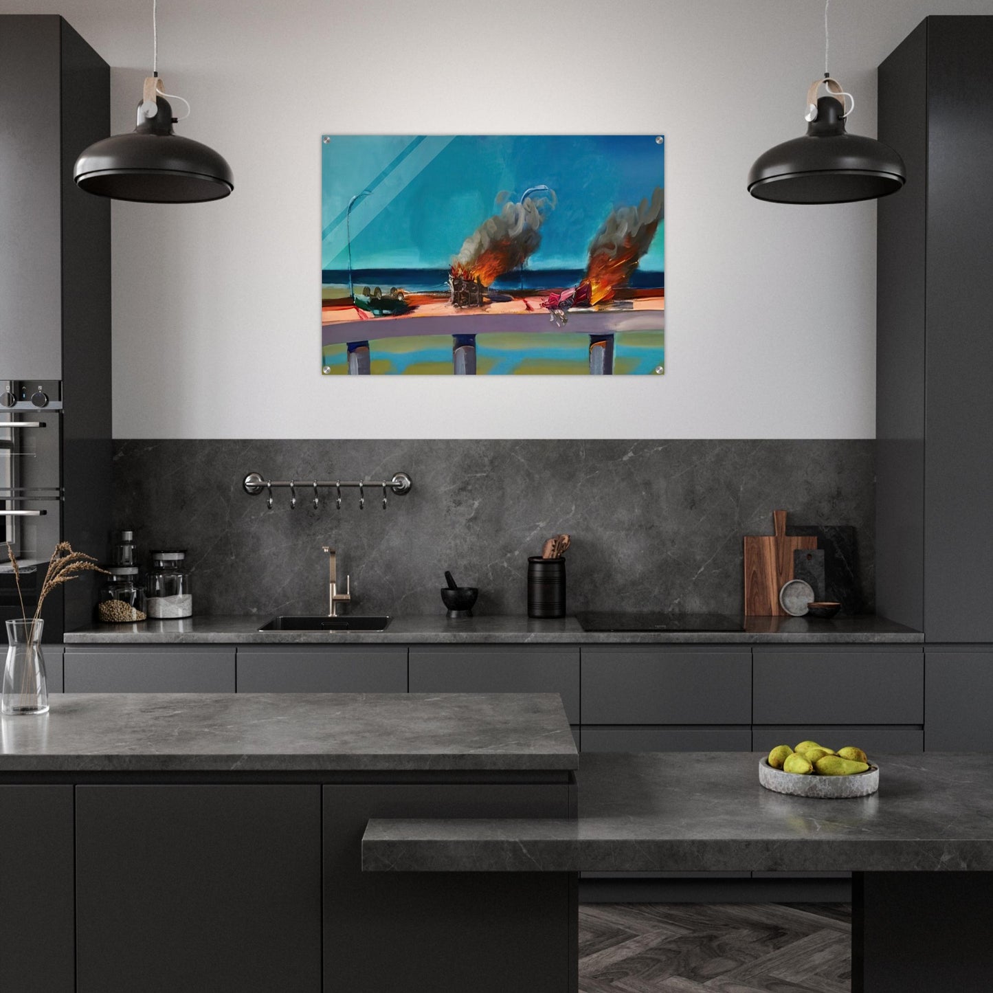 Longo Crash - 1982 - Carlos Almaraz Acrylic Print - 70x100 cm / 28x40″ inches | Carlos Almaraz Wall Art | Carlos Almaraz Prints