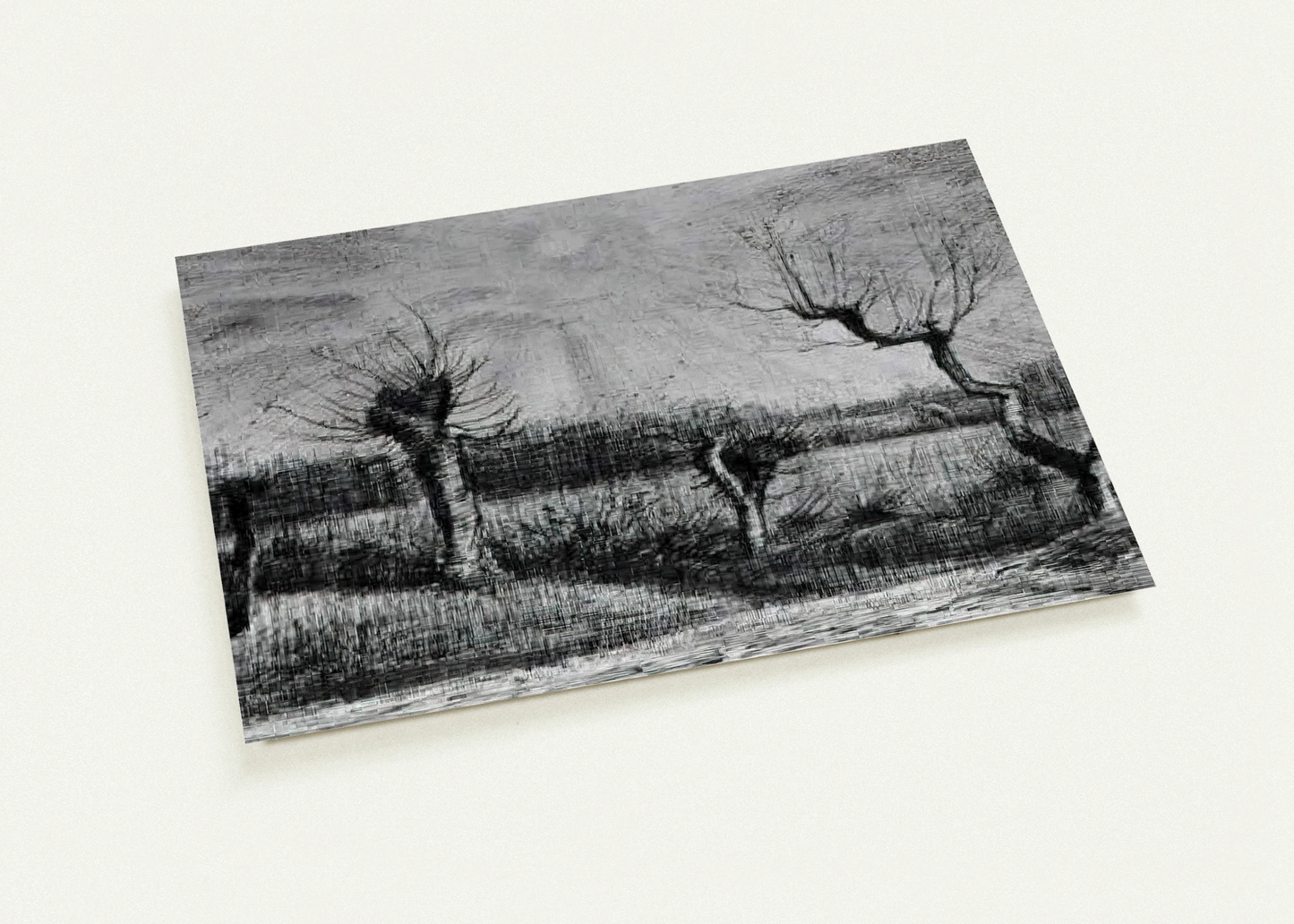 Landscape with Willows and Sun Shining Through the Clouds By Vincent van Gogh Pack of 10 Post Cards | Vincent van Gogh Post Cards | A6 (10.5 x 14.8 cm) - 4.1 x 5.8 inches