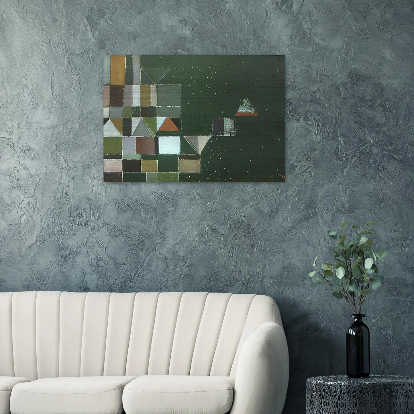 SQUARE MOTIF GREEN LILAC 1948 - Victor Pasmore Brushed Aluminum Print - 70x100 cm / 28x40 inches | Victor Pasmore Aluminum Print | Victor Pasmore Prints