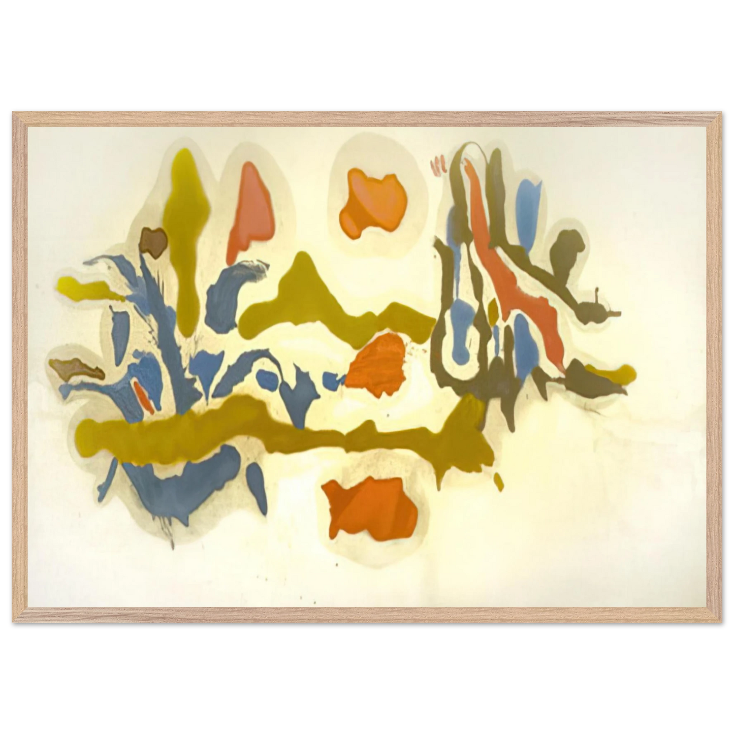 Helen Frankenthaler - Seascape with Dunes - 1962 Wall art - A3 (29.7 x 42 cm) - Premium Wooden Framed Poster With Fine Art Paper - White frame