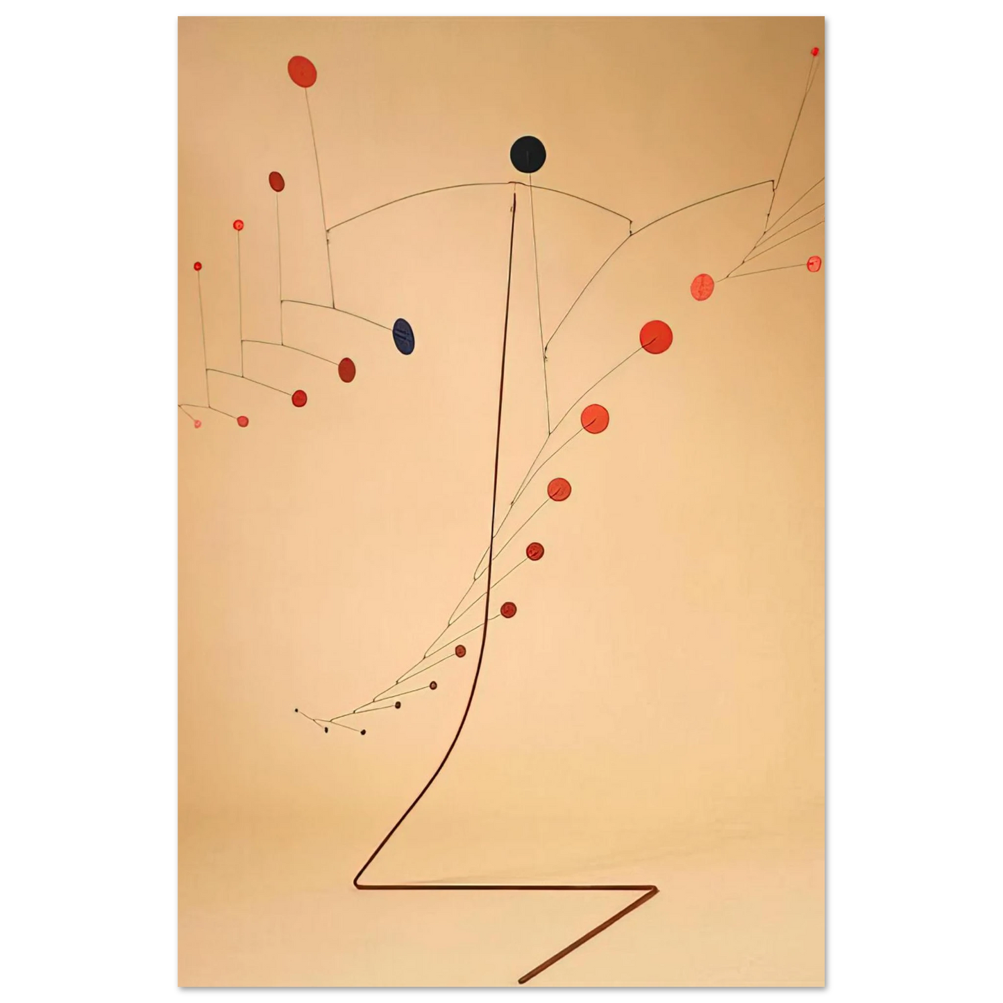 Alexander Calder - RED CASCADE 1954 Fine Art Poster - 40x60 cm / 16x24 inches