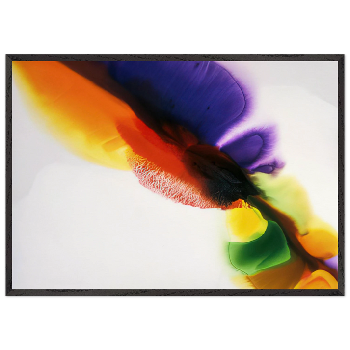 Phenomena Tibetan Flange - 1973 - Paul Jenkins 70x100 cm / 28x40 inches Framed Art Print – Black Wooden Frame