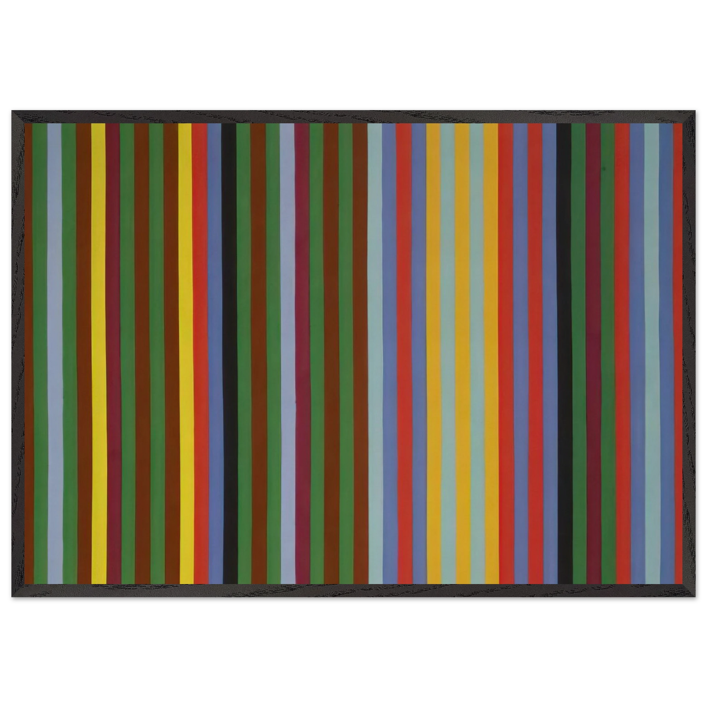 Circus Sounds - 1967 - Gene Davis Framed Art Print – Black Wooden Frame - Default Title - -Framed Art Print