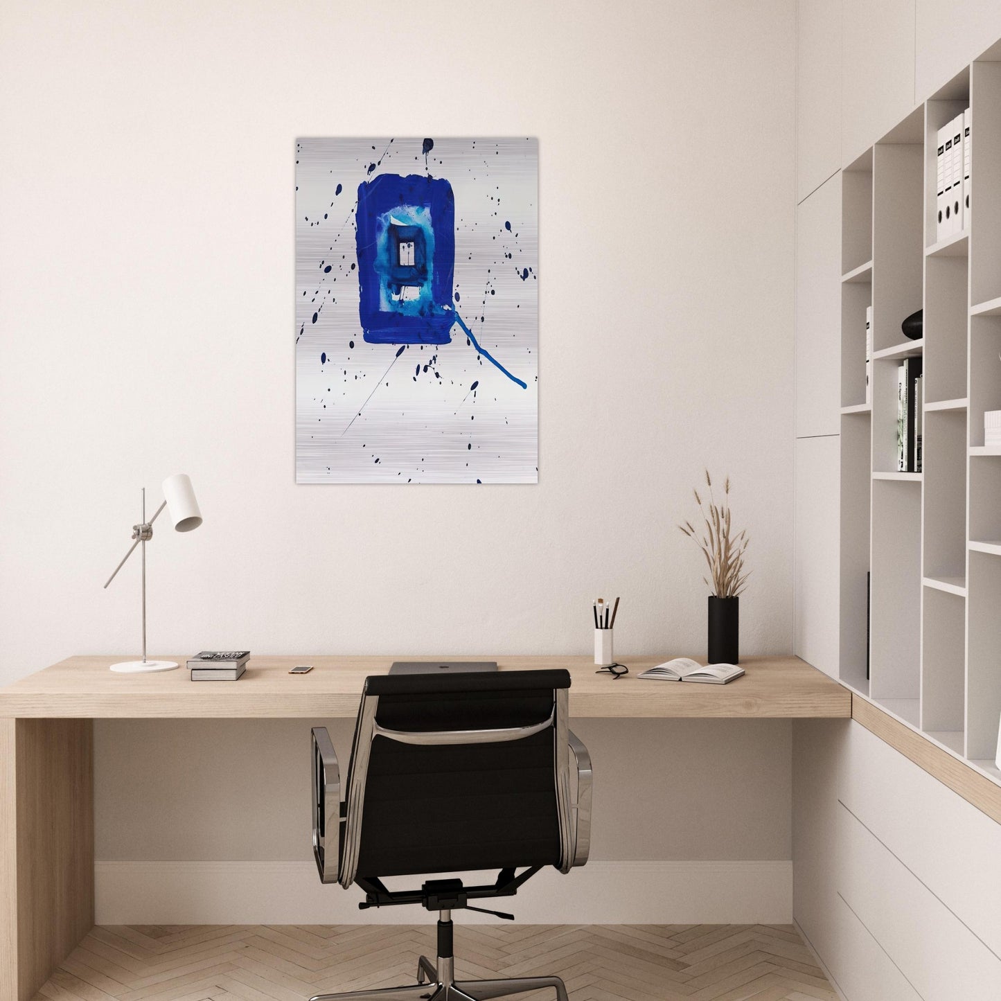 Blue Frame - Sam Francis Brushed Aluminum Print - 70x100 cm / 28x40 inches | Sam Francis Aluminum Print | Sam Francis Prints
