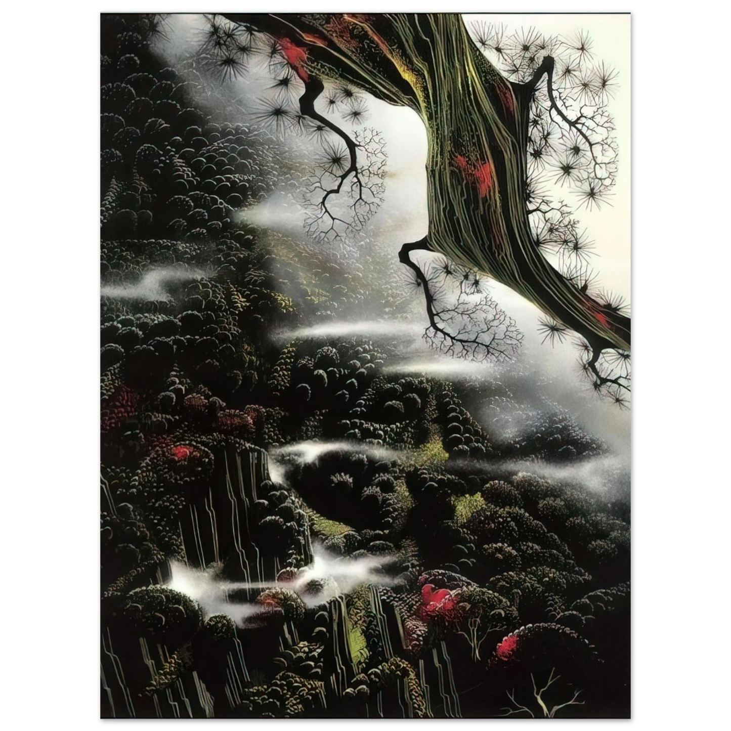 Eyvind Earle - Wisps of Fog and Branch Fine Art Poster - Default Title
