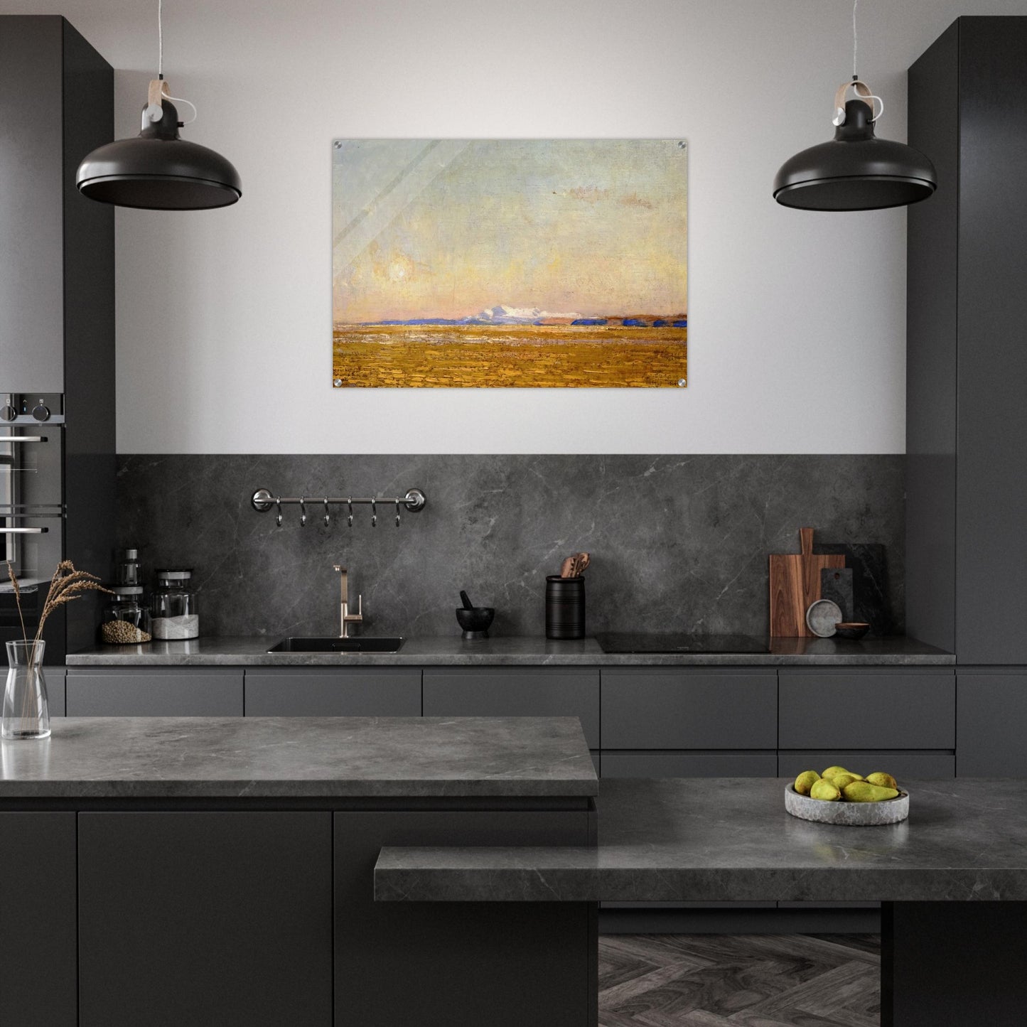 Moonrise at Sunset, Harney Desert - Childe Hassam Acrylic Print - 70x100 cm / 28x40″ inches | Childe Hassam Wall Art | Childe Hassam Prints