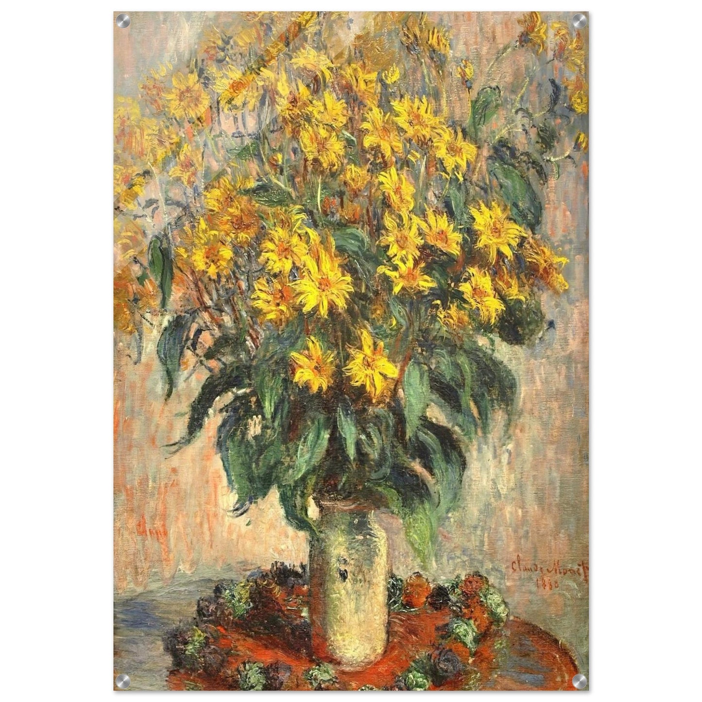 Jerusalem Artichokes - claude monet Acrylic Print - 70x100 cm / 28x40″ inches
