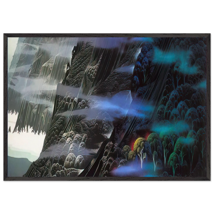 Emerald Coast - Eyvind Earle 70x100 cm / 28x40 inches Framed Art Print – Black Wooden Frame