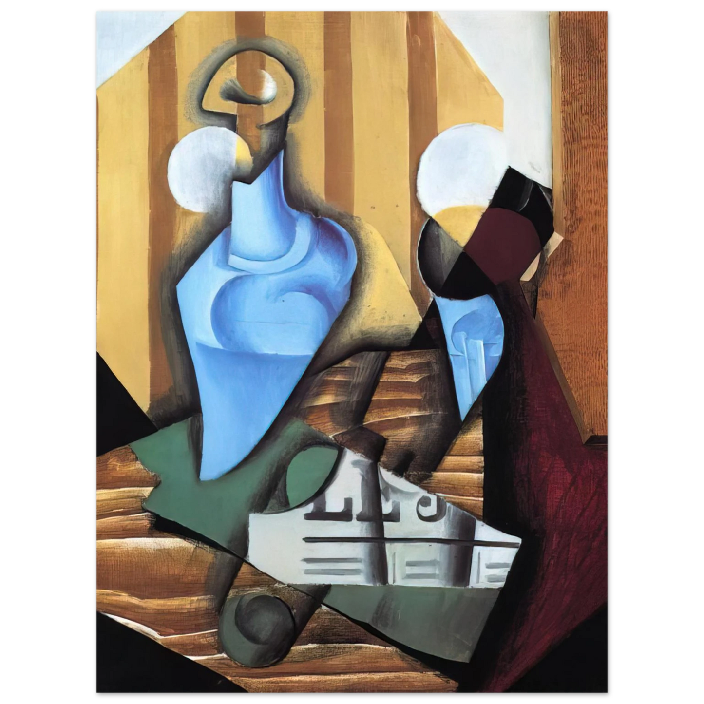 Juan Gris - STILL LIFE WITH BOTTLE AND GLASS 1914 Fine Art Poster - Default Title