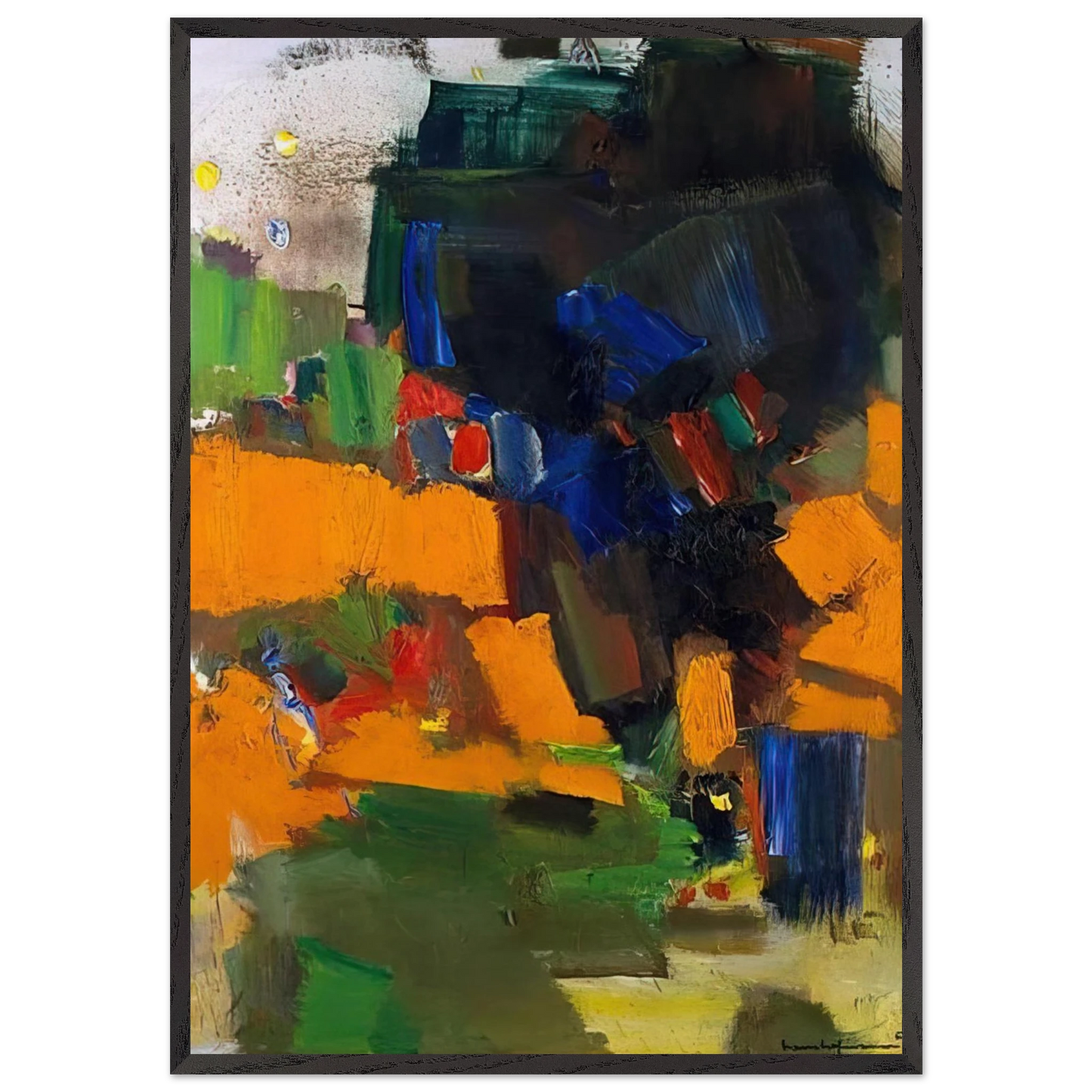 Deep Within the Ravine - Hans Hofmann 70x100 cm / 28x40 inches Framed Art Print – Black Wooden Frame