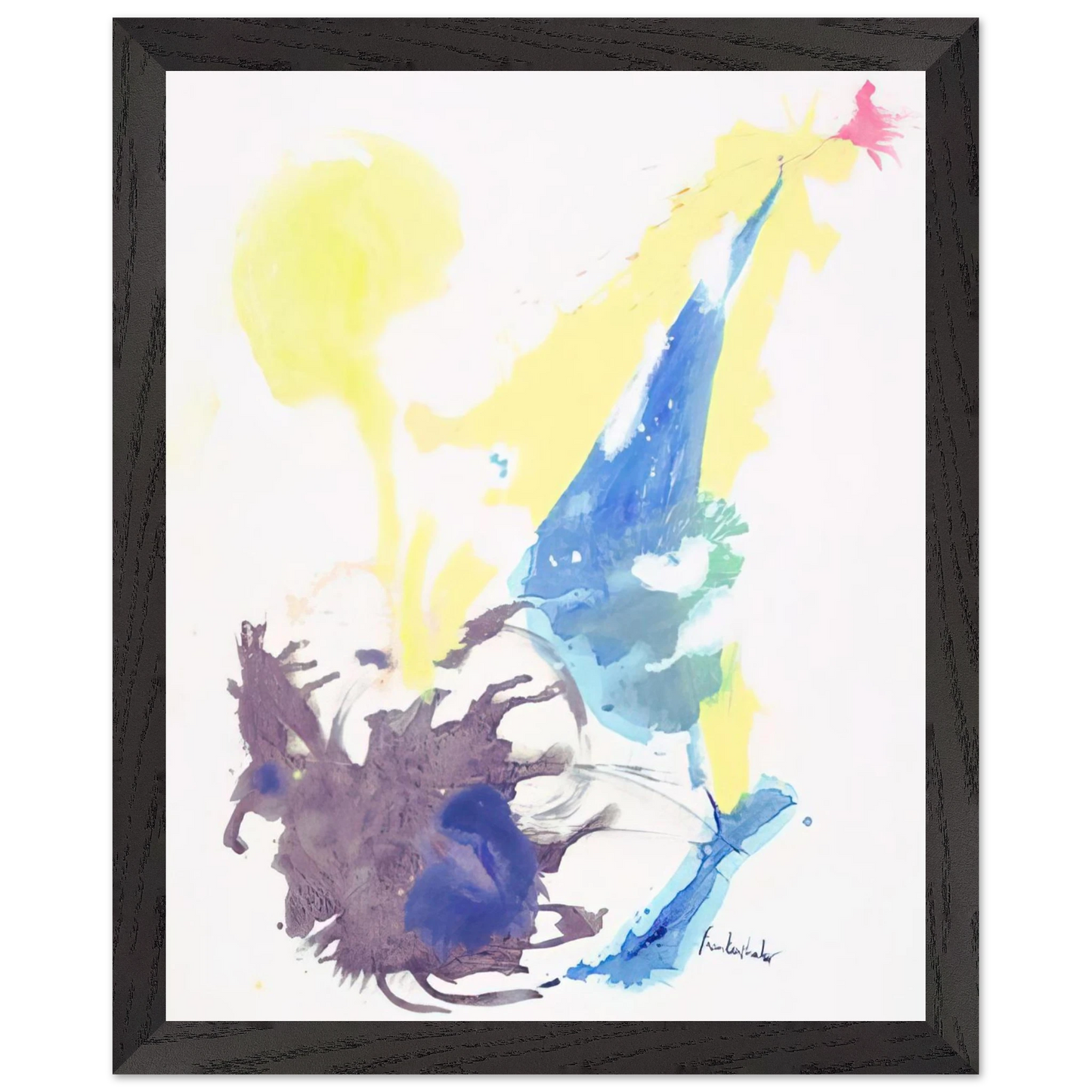 Helen Frankenthaler - Moving Day - 1961 Wall art - 21x29.7 cm / 8x12" - Premium Wooden Framed Poster With Fine Art Paper - Black frame