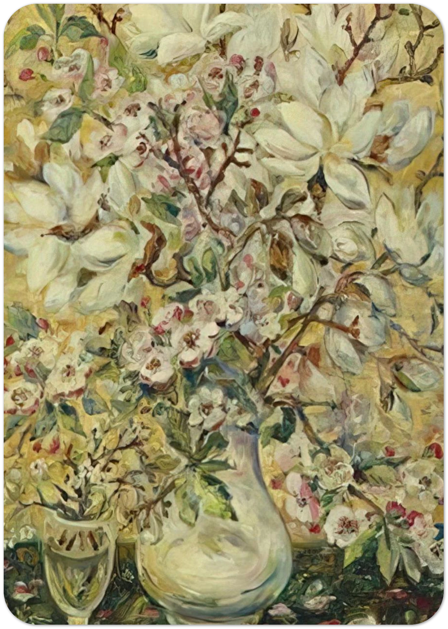 Flower vase - Post-Impressionism By Natalia Goncharova Pack of 10 Post Cards | Natalia Goncharova Post Cards | A6 (10.5 x 14.8 cm) - 4.1 x 5.8 inches