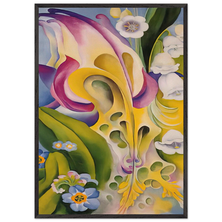 From the Old Garden No 2 - Georgia OKeeffe 70x100 cm / 28x40 inches Framed Art Print – Black Wooden Frame